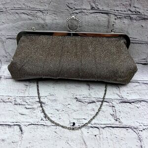 Vintage‎ Lulu Townsend Clutch Shoulder Strap Bag Silver/Gold Purse